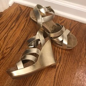 Sam Edelman Gold Metallic Wedge Sandal